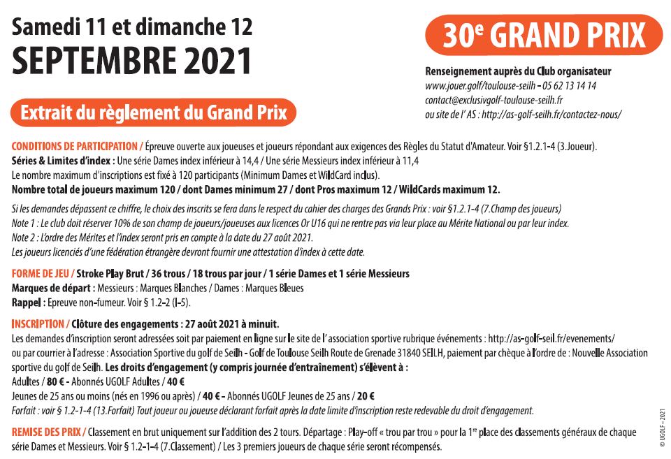 Golf de Seilh : Grand Prix 2021