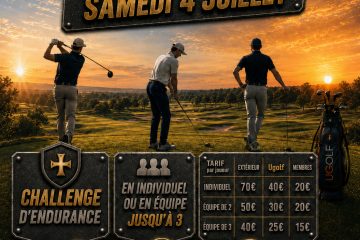 En individuel ou par équipe (2 ou 3 joueurs), venez participer au 1er Iron golf des Templiers. Le challenge: effectuer 3x18 trous en moins de 12 heures. Au choix: - 1 joueurs VS 54 trous - Equipe de 2 ou 3 joueurs qui se relayent (18 ou 9 trous). Le but: effectuer le meilleur score sur 54 trous.